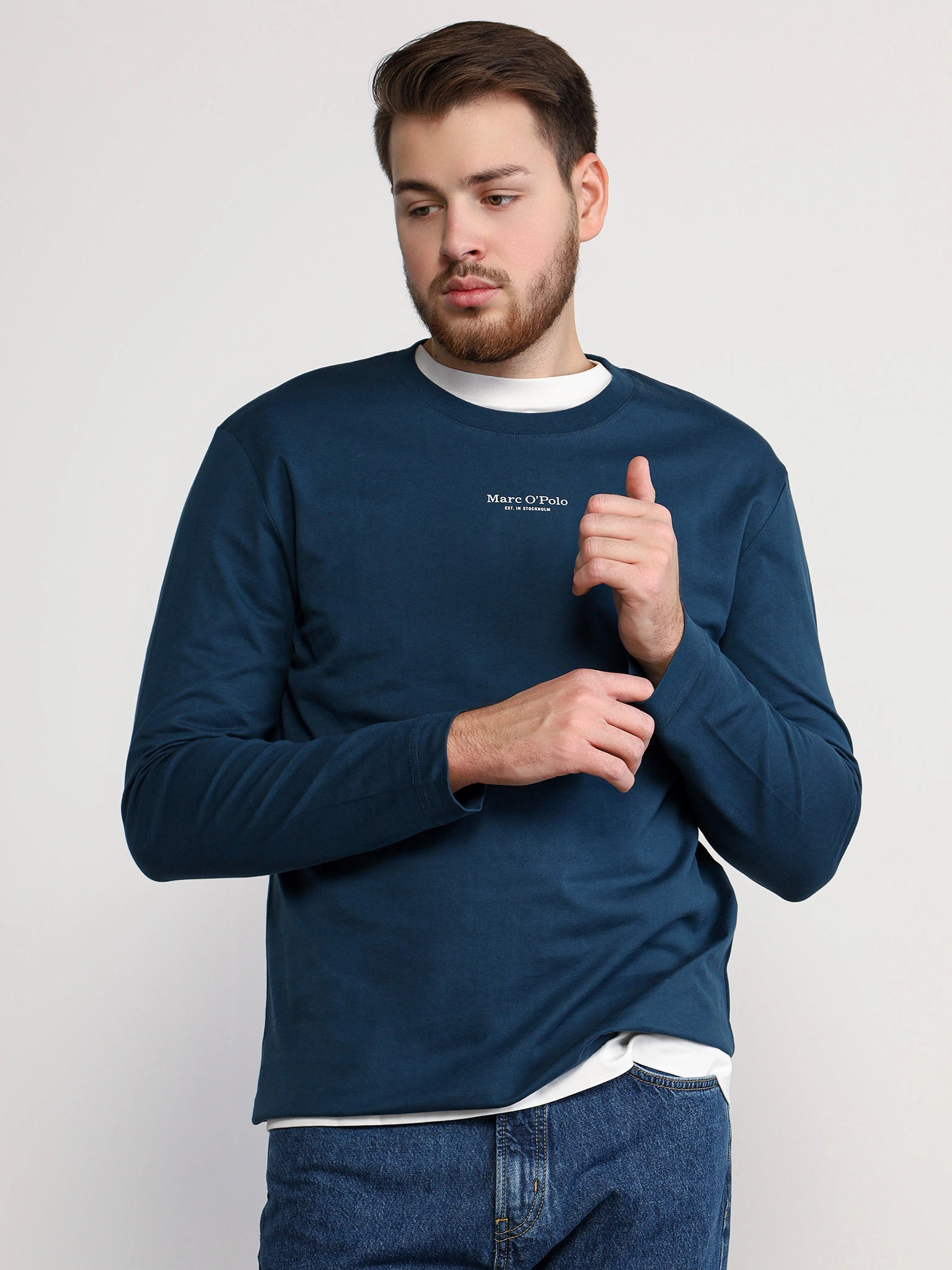 Футболка синего цвета из хлопка